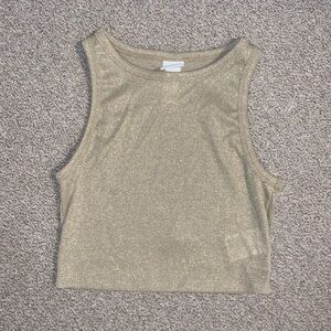 Gold Sparkly H&M Cropped Tank Top